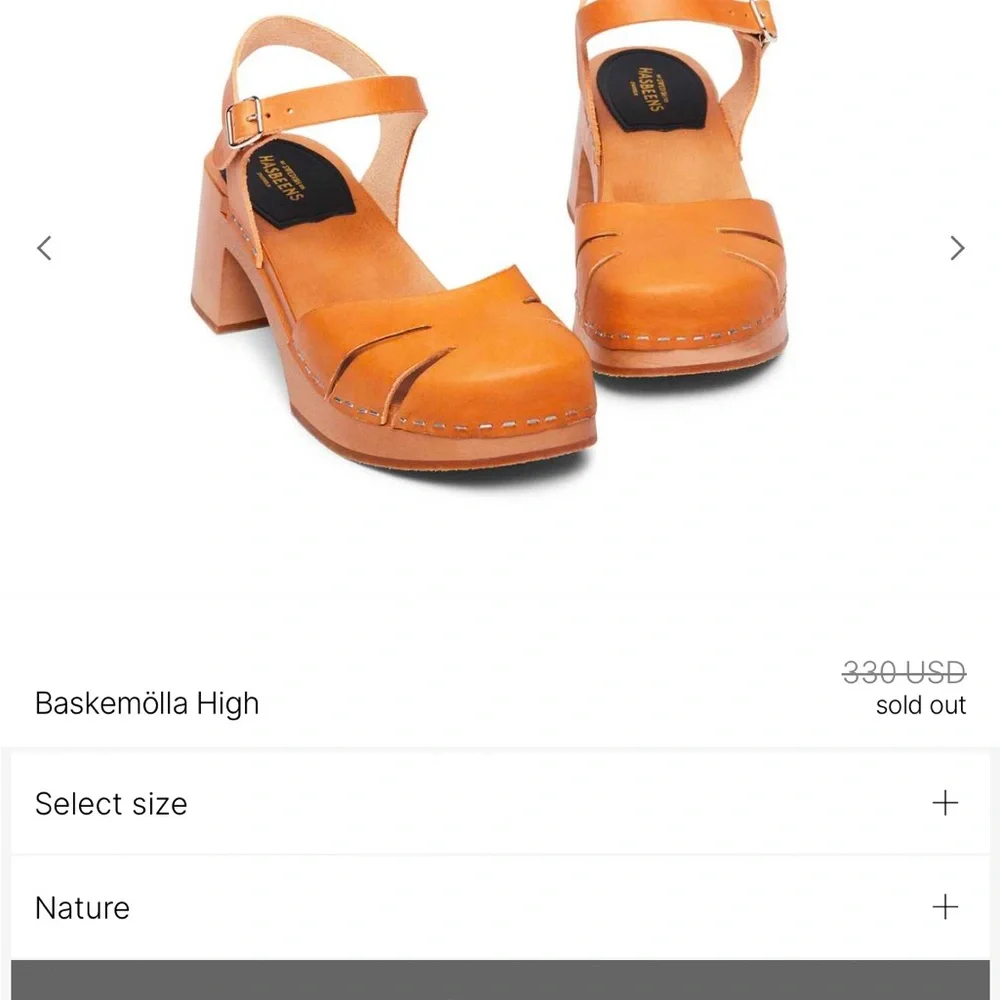 SWEDISH HASBEENS Clog Sandal 70s design EU 37/US 7 Buckled Mary Jane Leather - Picture 2 of 5